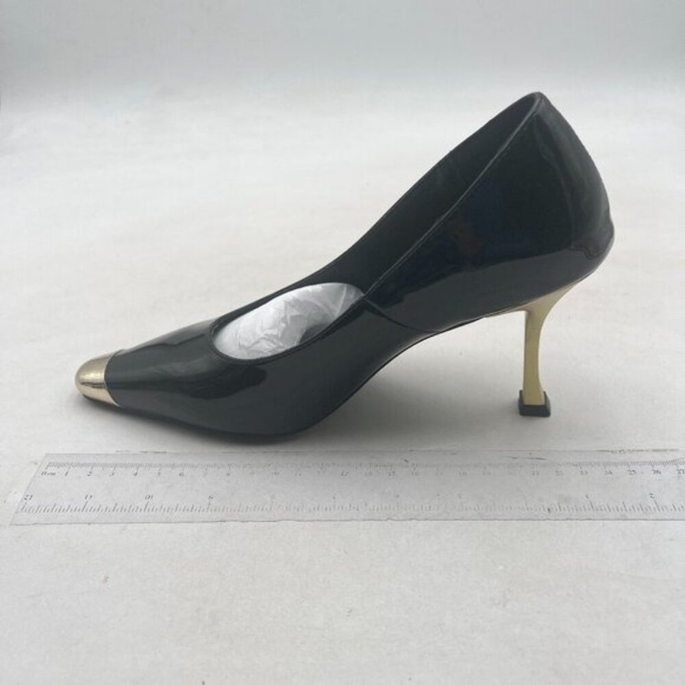 FOWT Black Pointed Toe High Heel Pumps Spliced Fashion Slip On Dress Shoes